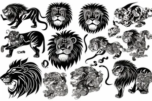 a japanise lion tattoo idea
