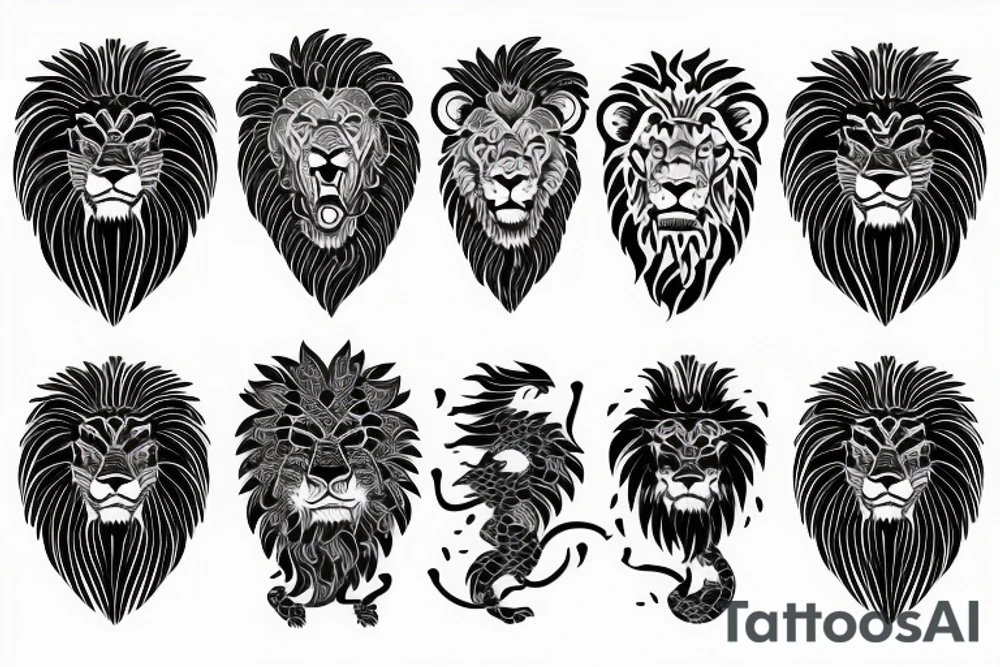 a japanise lion tattoo idea