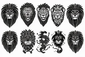 a japanise lion tattoo idea