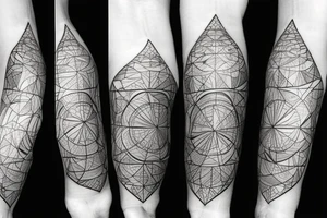 geometric nature tattoo northern lights momento mori tattoo idea