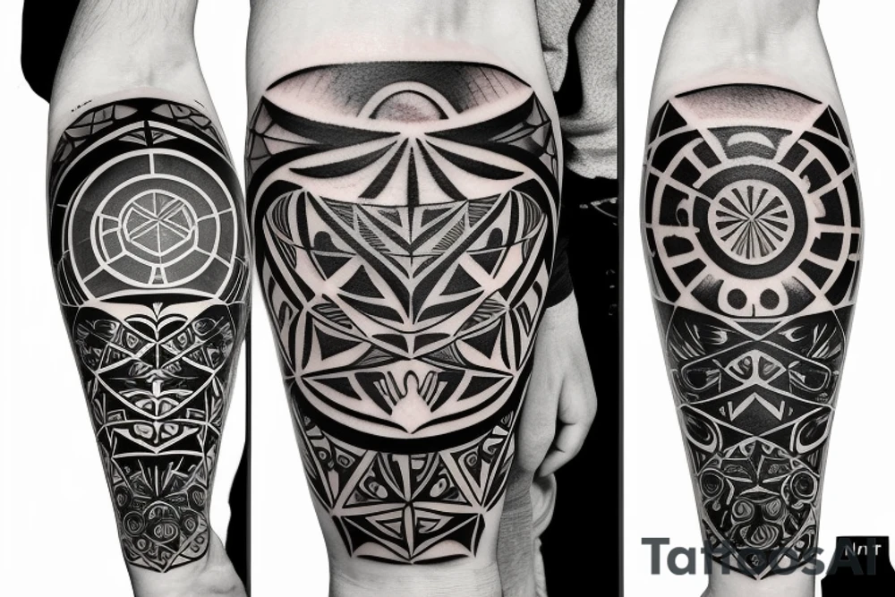 geometric nature tattoo northern lights momento mori tattoo idea