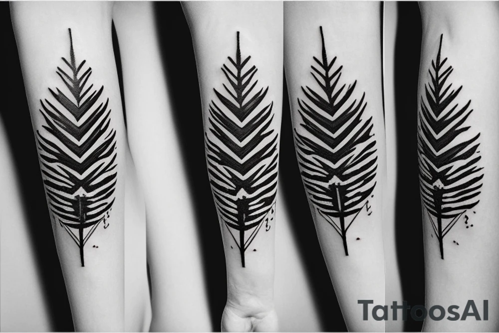 nature ratio pine tree tattoo idea
