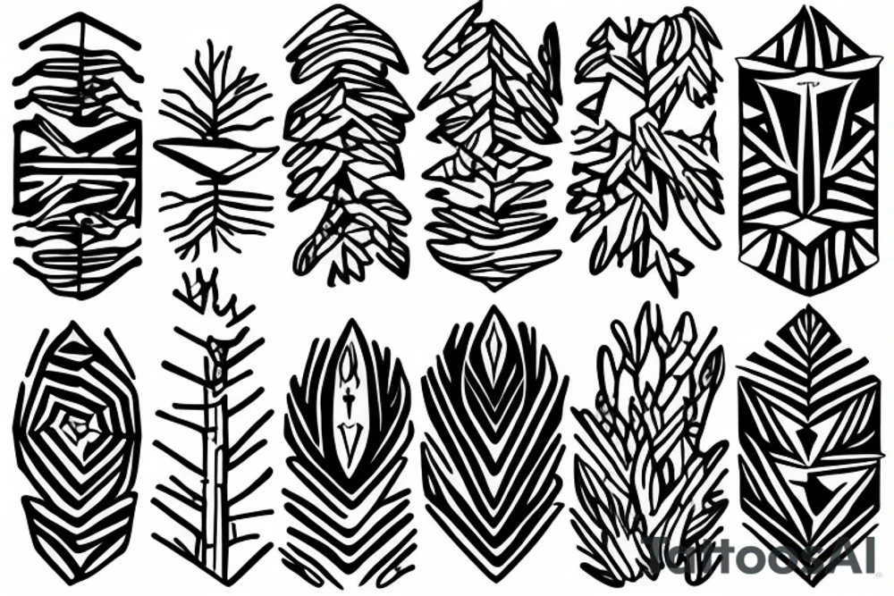 nature ratio pine tree tattoo idea