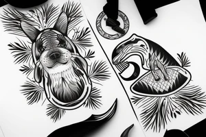 orca nature pine tree dog momento mori tattoo idea