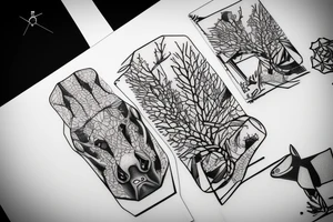 orca nature pine tree dog momento mori tattoo idea