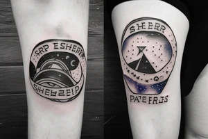 then name shepherd with a space theme tattoo idea
