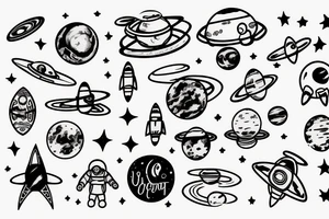 then name shepherd with a space theme tattoo idea