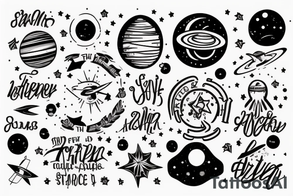 the
the name shepherd with a space theme tattoo idea