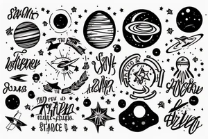 the
the name shepherd with a space theme tattoo idea