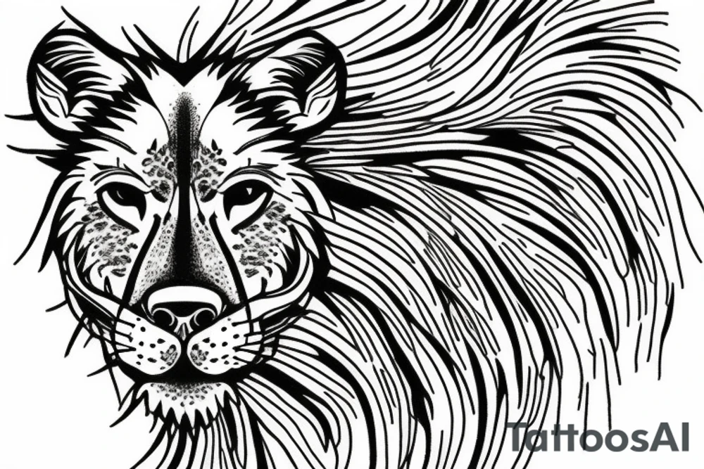 Lion wolf Cheetah tattoo idea