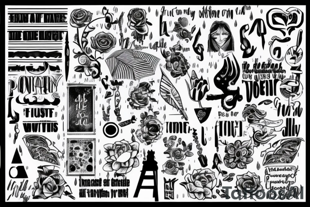 rainy with some quotes tattoo idea