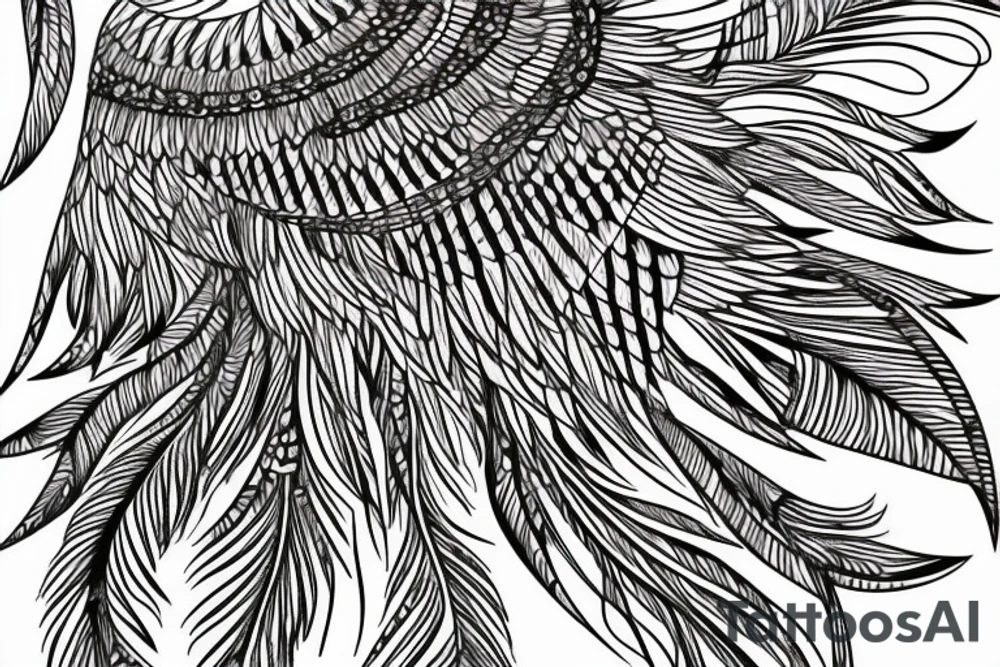 A slim owl looking straight ahead with complex feather patterns tattoo idea A slim owl looking straight ahead with complex feather patterns tattoo idea