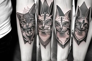 wild cats totem pole tattoo idea