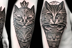 wild cats totem pole tattoo idea
