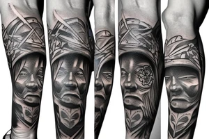animal totem pole tattoo idea