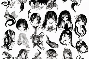 Anime girl frog tattoo idea