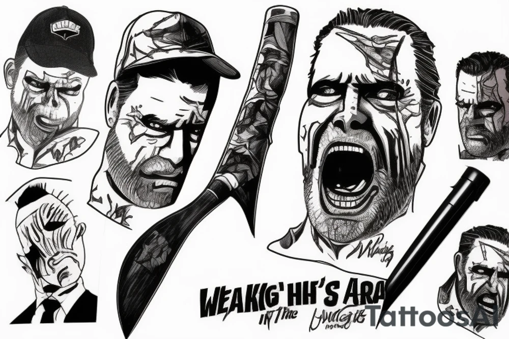 Negan's bat from the walking dead tattoo idea