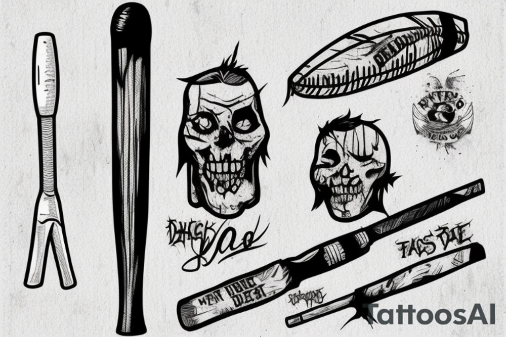 baseball bat from the walking dead tattoo idea