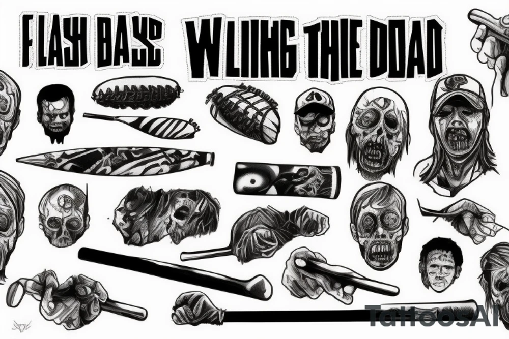 baseball bat, the walking dead tattoo idea