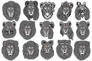 Celtic print lion tattoo idea