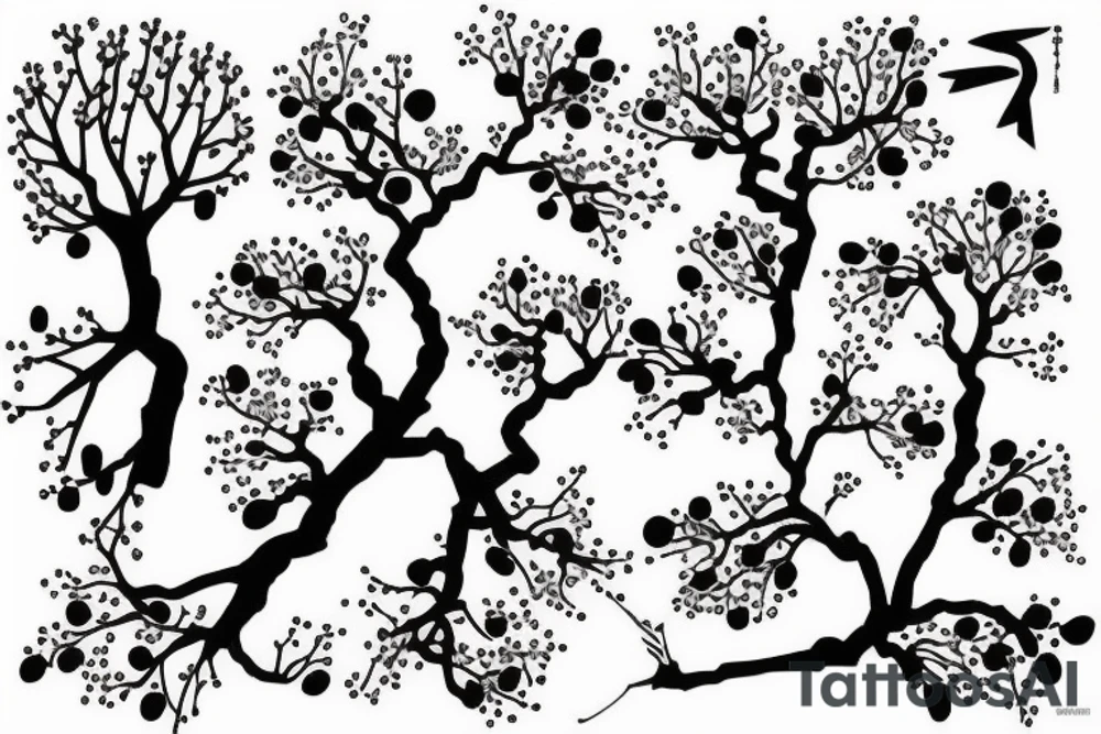 Cherry blooms tree tattoo idea