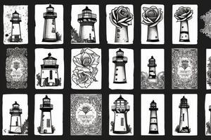 lighthouse and a rose tattoo idea