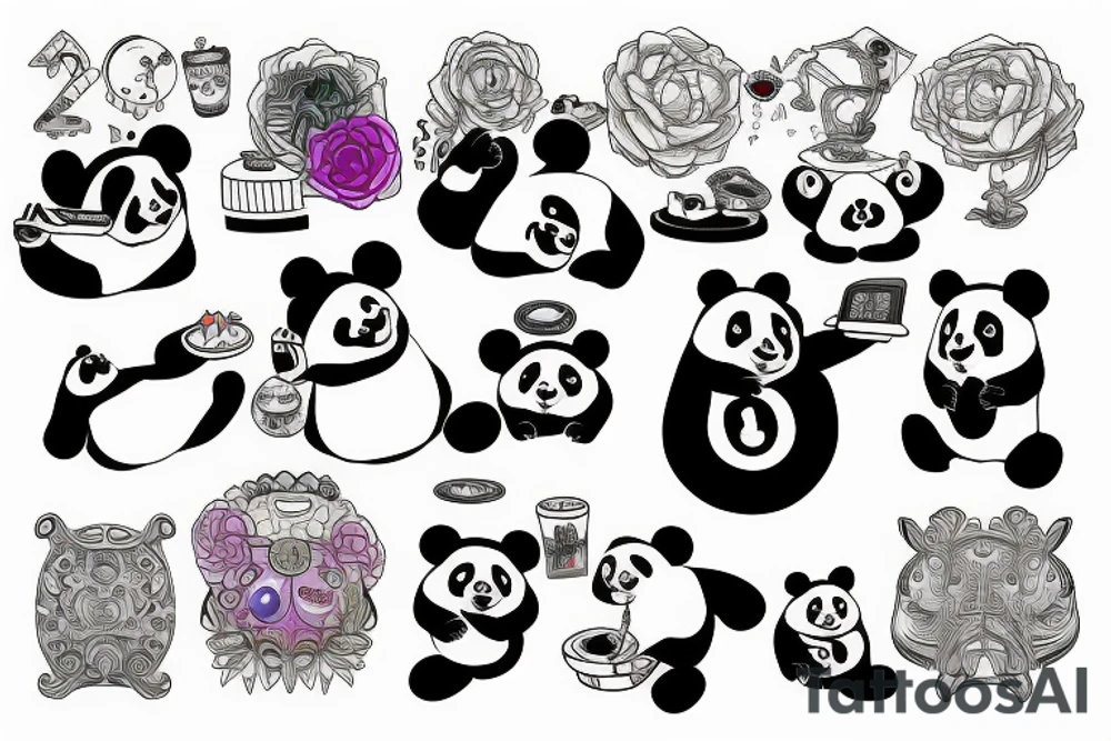 Panda dj tattoo idea