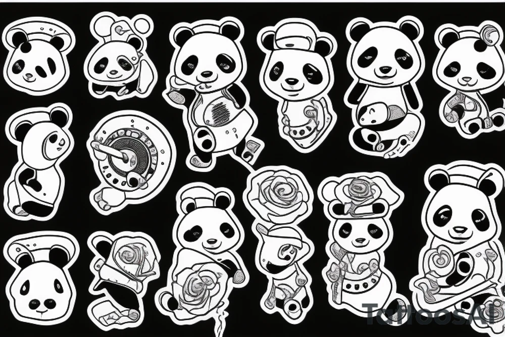 Panda dj tattoo idea