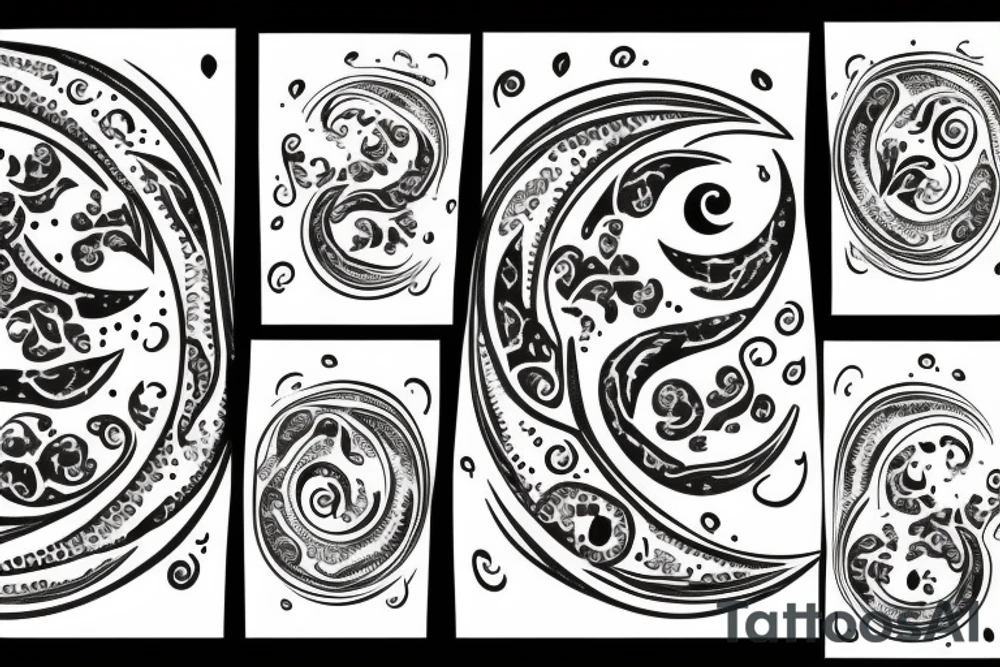 Crescent moon with Ivy and dog paws tattoo idea