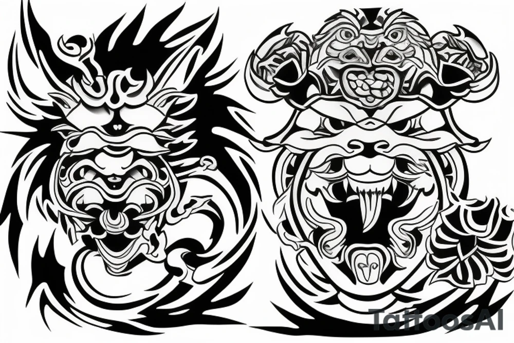 Japanese shisa, guardian lions tattoo idea