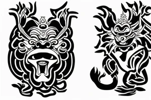 Japanese shisa, guardian lions tattoo idea