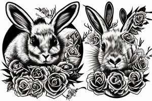 crazy rabbit skull smoking tattoo idea