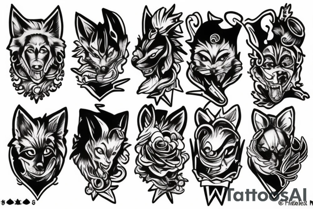 Sailor wolf muscular tattoo idea