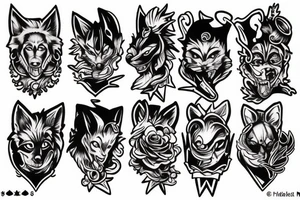 Sailor wolf muscular tattoo idea