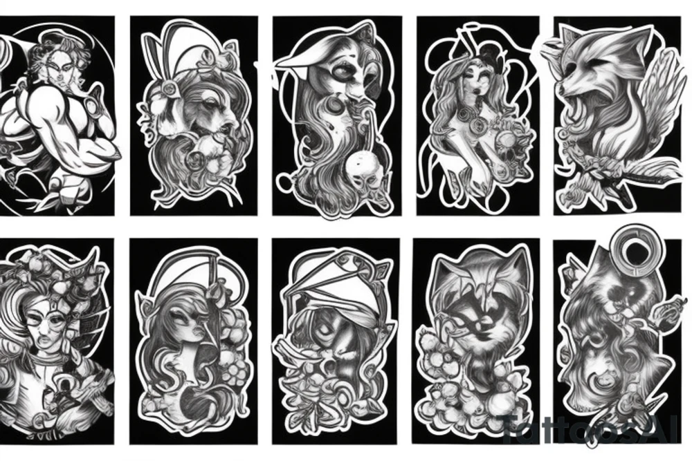 Sailor wolf muscular tattoo idea