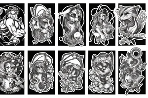 Sailor wolf muscular tattoo idea