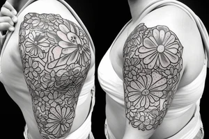 Heart organ with flowers tattoo idea