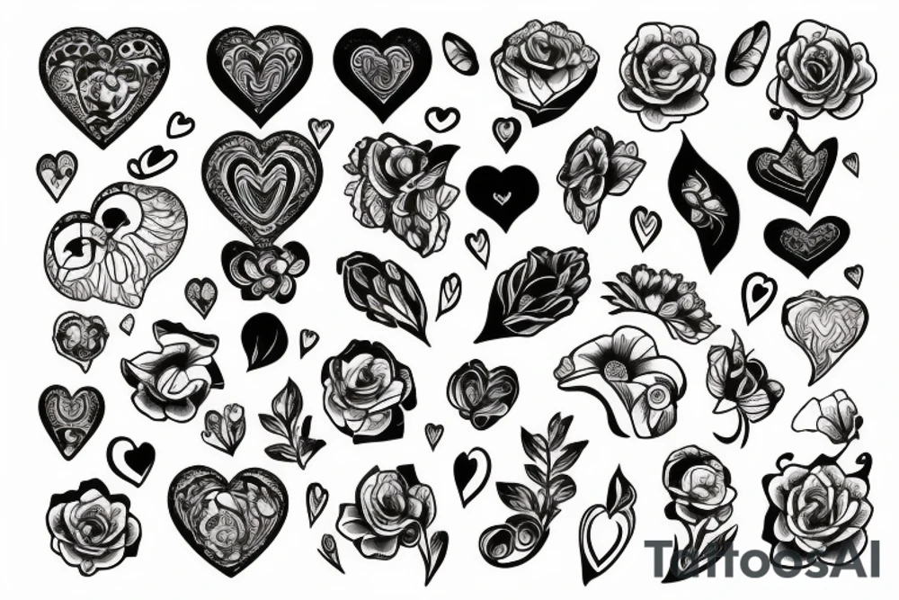 Heart organ with flowers tattoo idea
