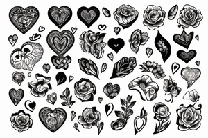 Heart organ with flowers tattoo idea