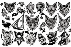 Sailor wolf muscular tattoo idea
