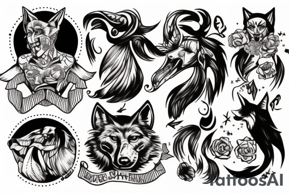 Sailor wolf muscular tattoo idea
