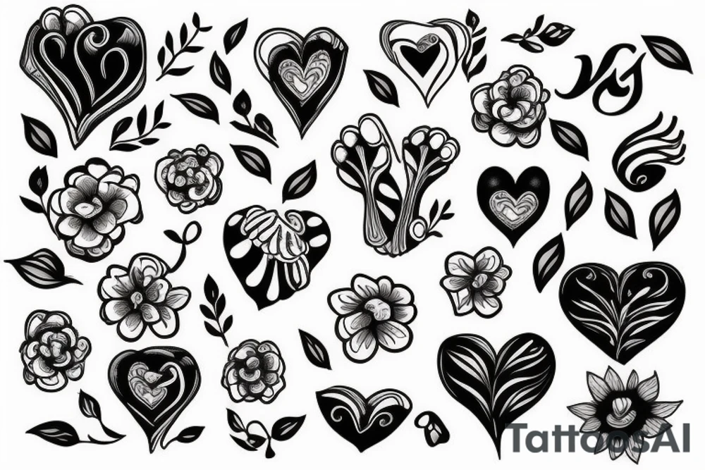 Heart organ with flowers tattoo idea