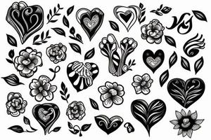 Heart organ with flowers tattoo idea