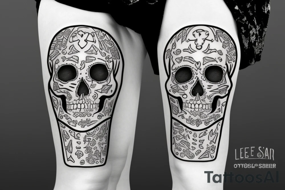 Skeleton with an oxygen cylinder tattoo idea