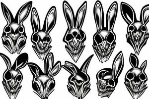 crazy rabbit skull smoking tattoo idea