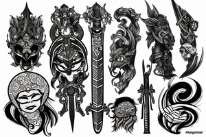 Asian sword tattoo idea