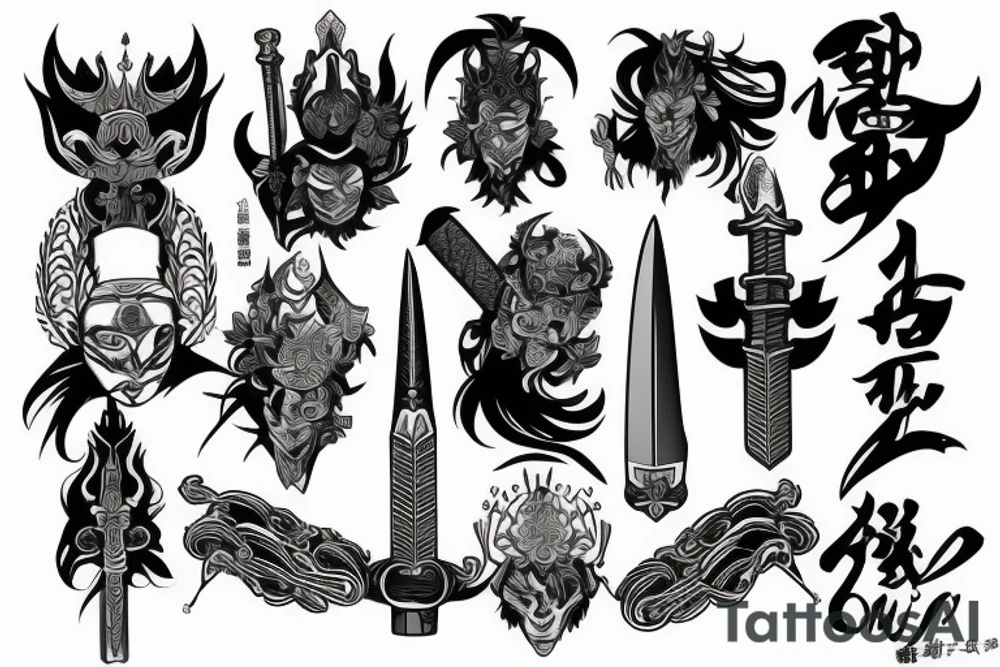 Asian sword tattoo idea