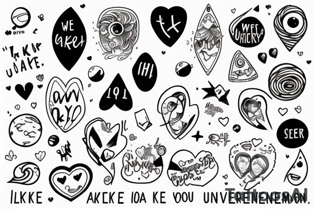 A heartstopper design with the quote "I like to think we would find each other in any universe" tattoo idea