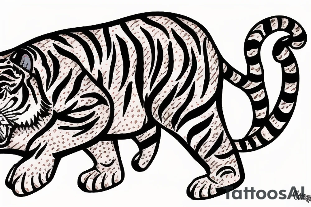 Sleeping tiger and running horse tattoo idea