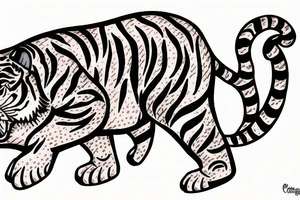 Sleeping tiger and running horse tattoo idea